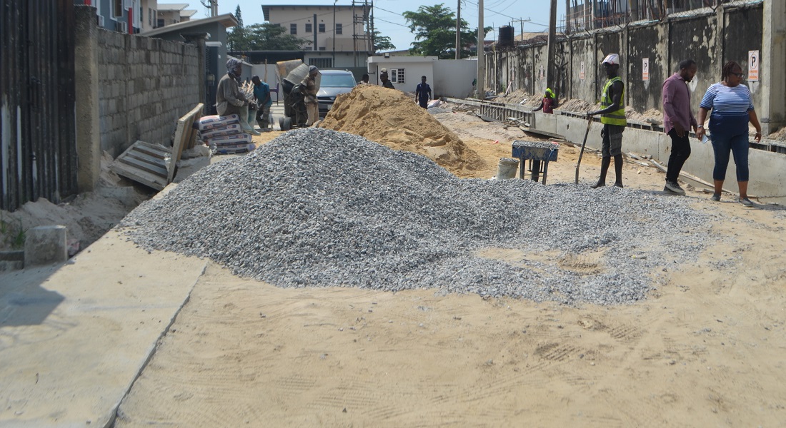 ongoing construction of road and drainage at Oyekan Close  by UPDC Estate ,  Lekki Peninsula Phase I.